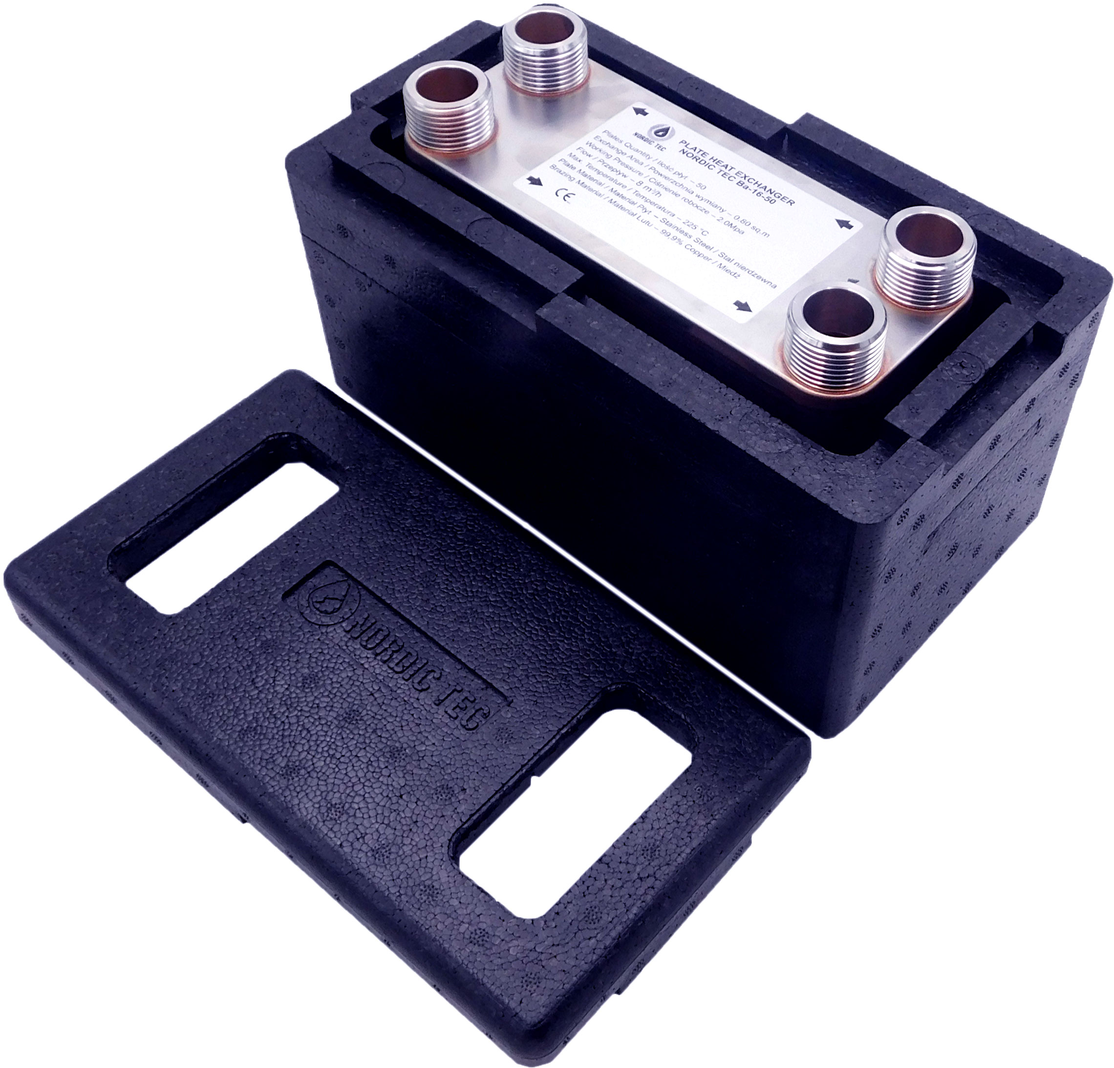 Wymiennik ciepła 70 płytowy Nordic Tec 1' DN25 do 75kW z izolacją