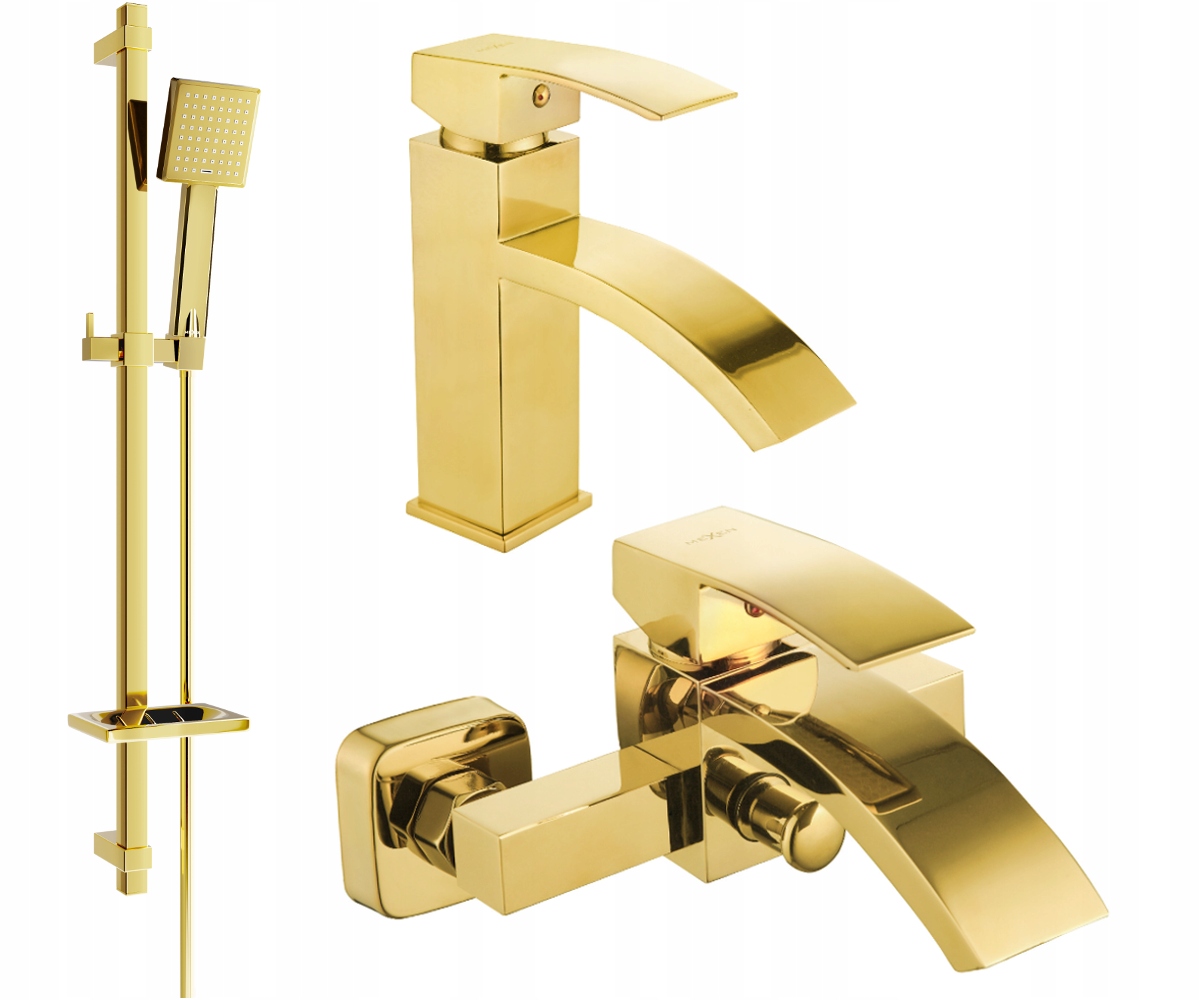 Mexen Libra DQ45 Zlatá vanová souprava s mosaznou baterií