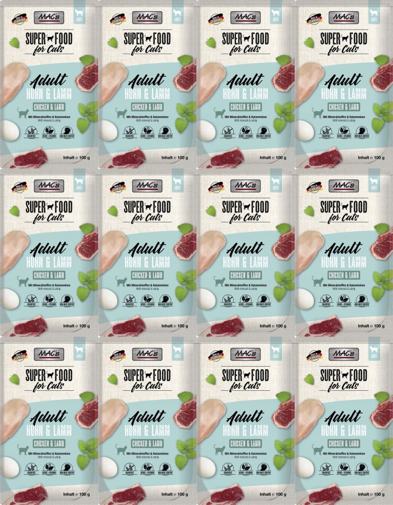 Levně MAC's Cat kapsička Kuře, jehněčí 12 sáčků 100 g