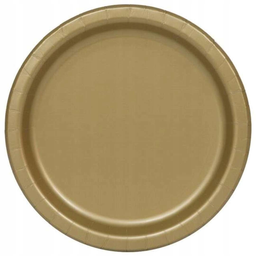 Talerzyki papierowe ZŁOTE duże 22 cm, 8 szt