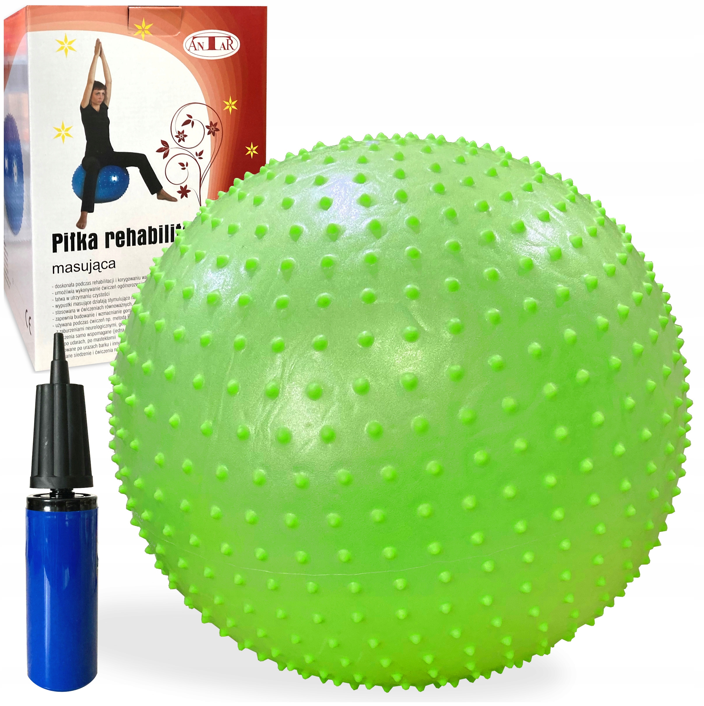 

Piłka rehabilitacyjna masująca z kolcami 65cm