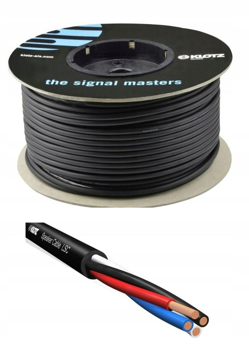 100M Klotz Reproduktorový Kabel LSC425 4x2,5mm Bi-amping Rolka