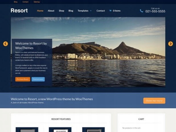 Szablon Woothemes Resort Woocommerce Themes