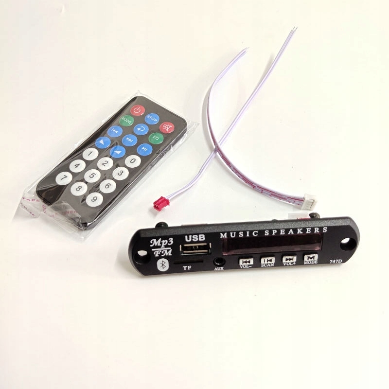 Moduł odtwarzacz bluetooth pilot MP3 AUX radio USB