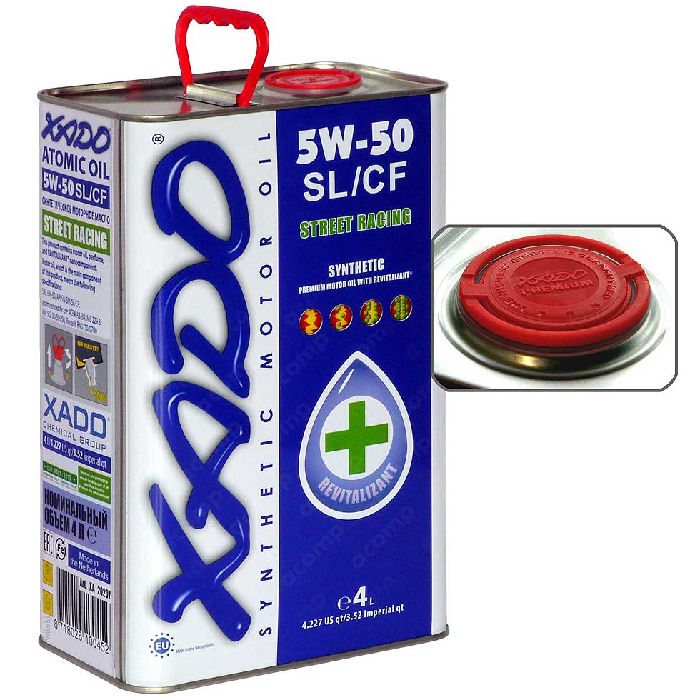 

Xado Atomic Oil REVital 5w50 Sl/cf A3/B3/B4 4L