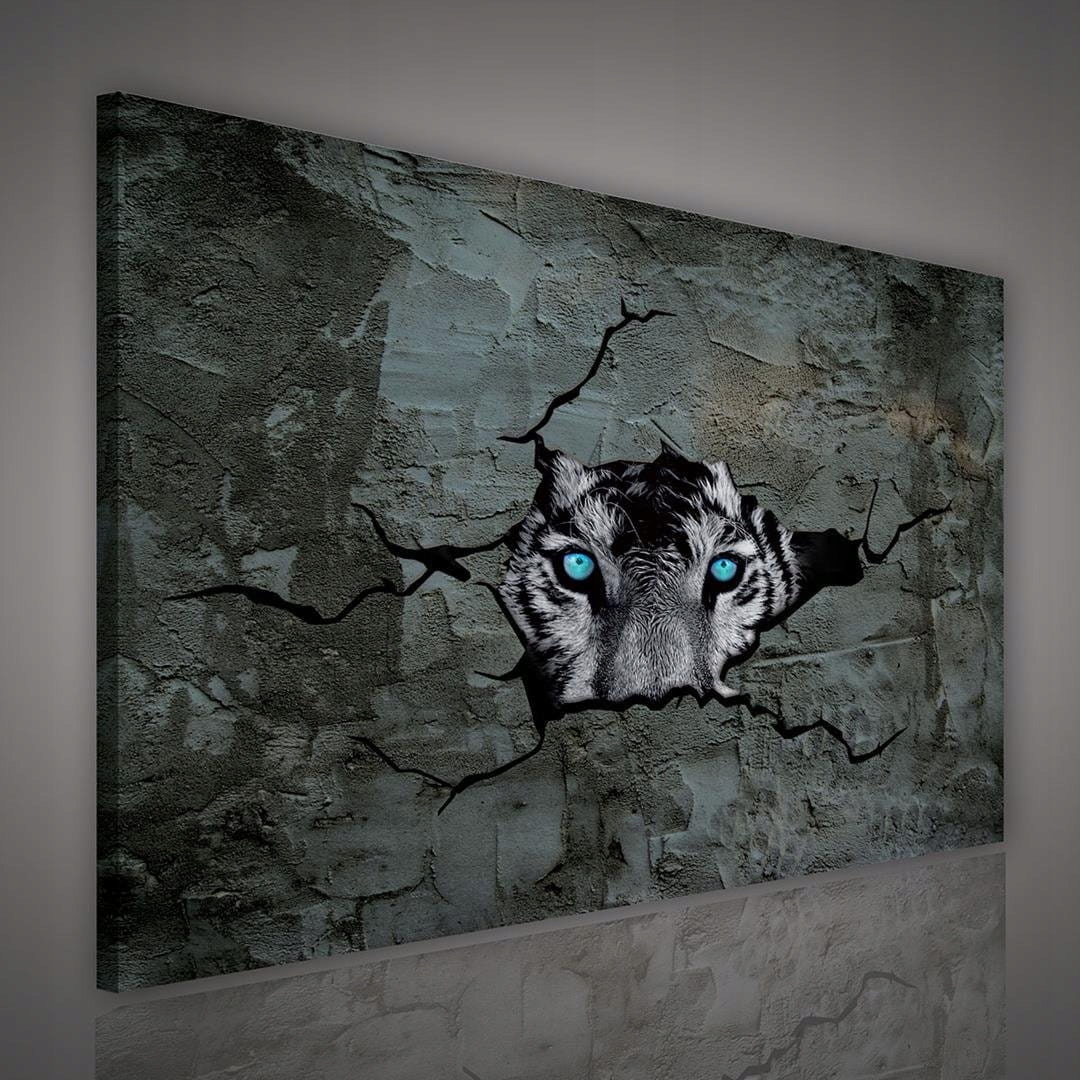 Obraz 100x75 Tygr oči tygra síla příroda divoký svět modré oči 3D