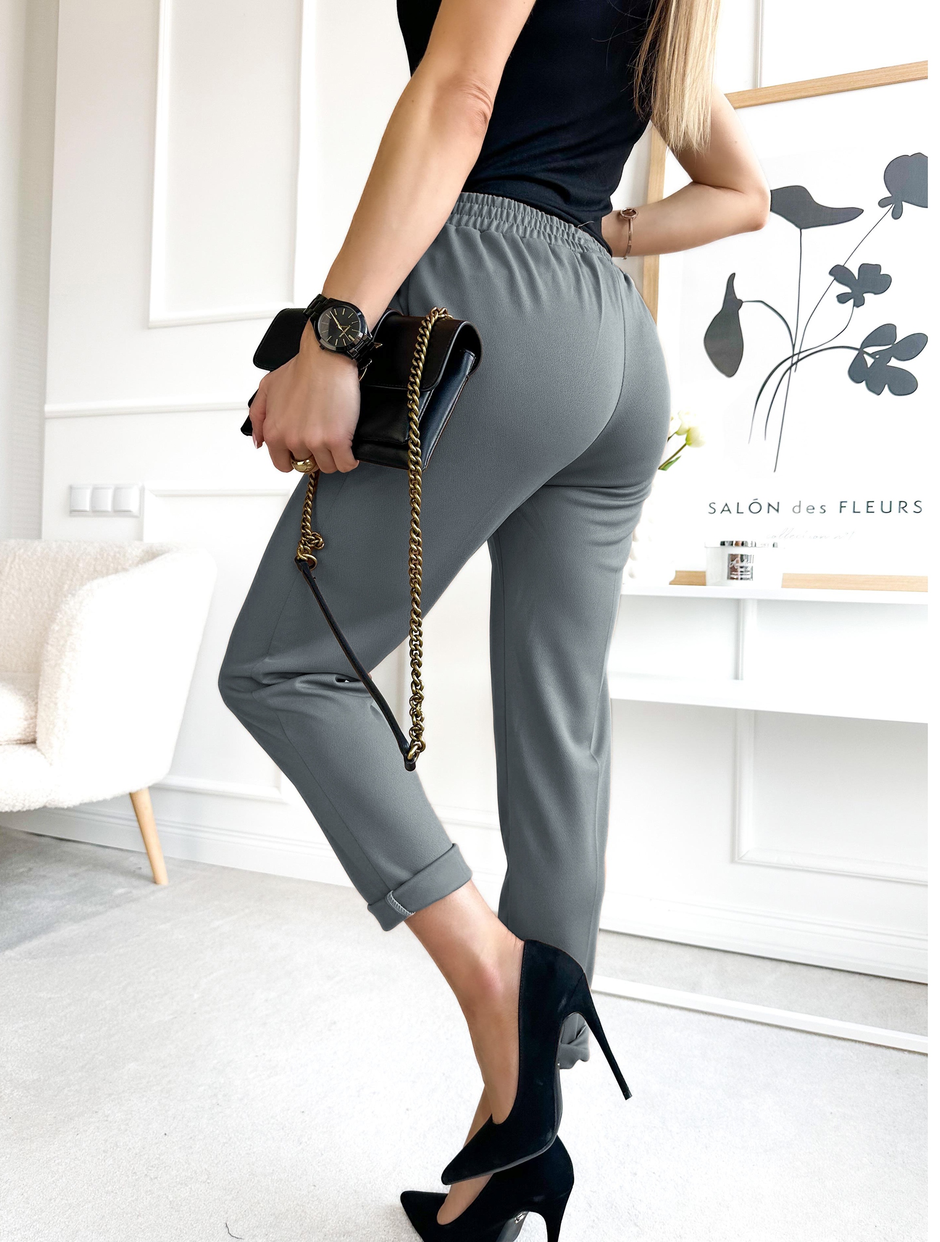 Eleganckie SPODNIE DAMSKIE na kant letnie wygodne zwiewne Rozmiar XXL