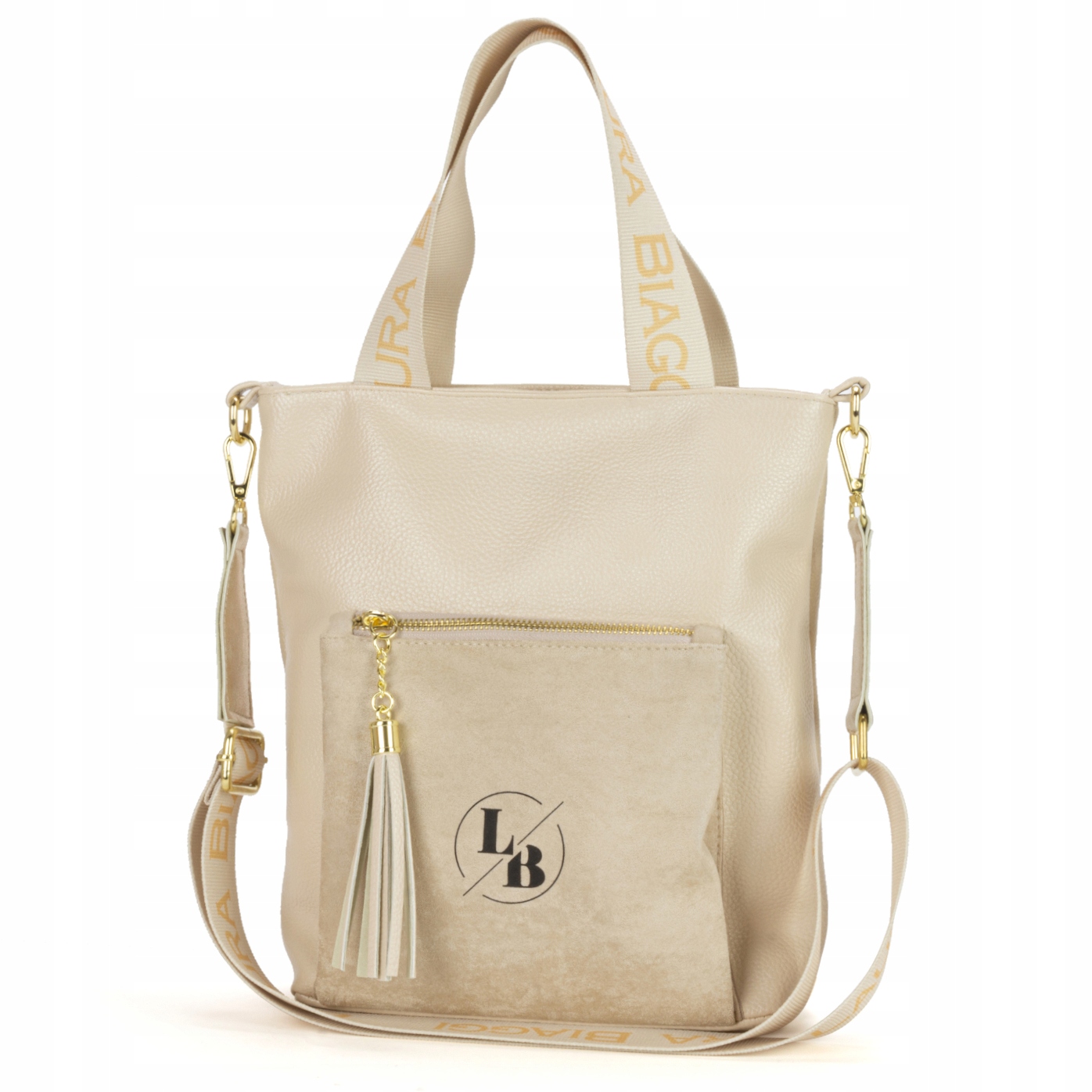 TOREBKA DAMSKA SHOPPER LISTONOSZKA A4 LAURA BIAGGI TORBA NA RAMIĘ Z PASKIEM