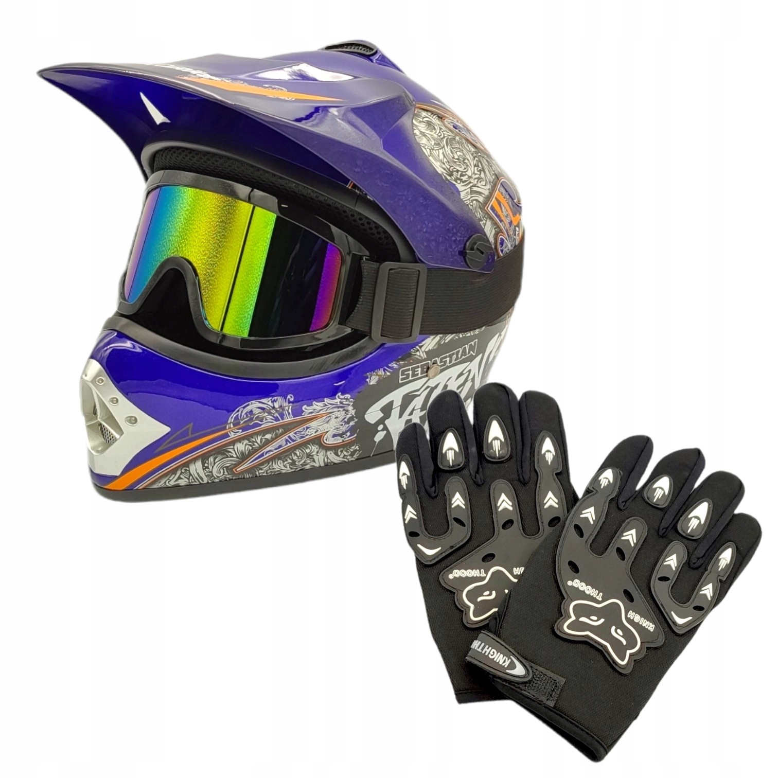 KASK DLA DZIECKA DZIECIĘCY CROSS ROWER NA CROSSA QUADA LEKKI S ZESTAW