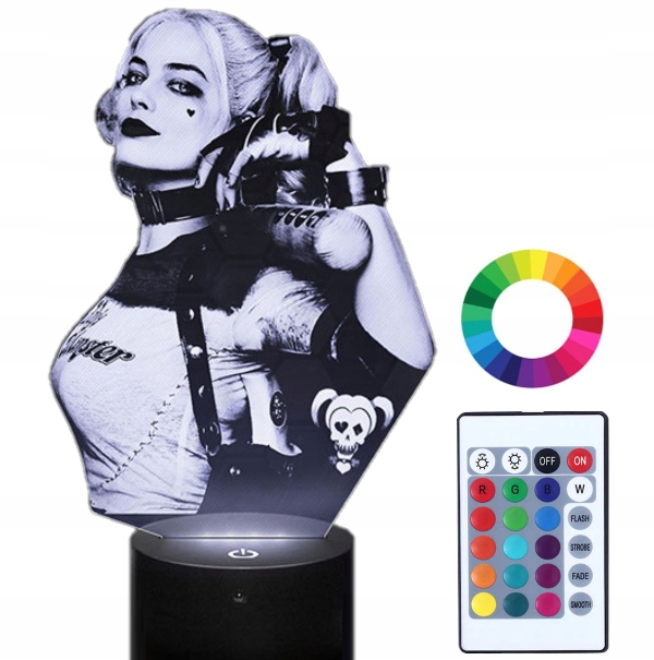 

Lampka Nocna z Imieniem Harley Quinn 3D Led Grawer