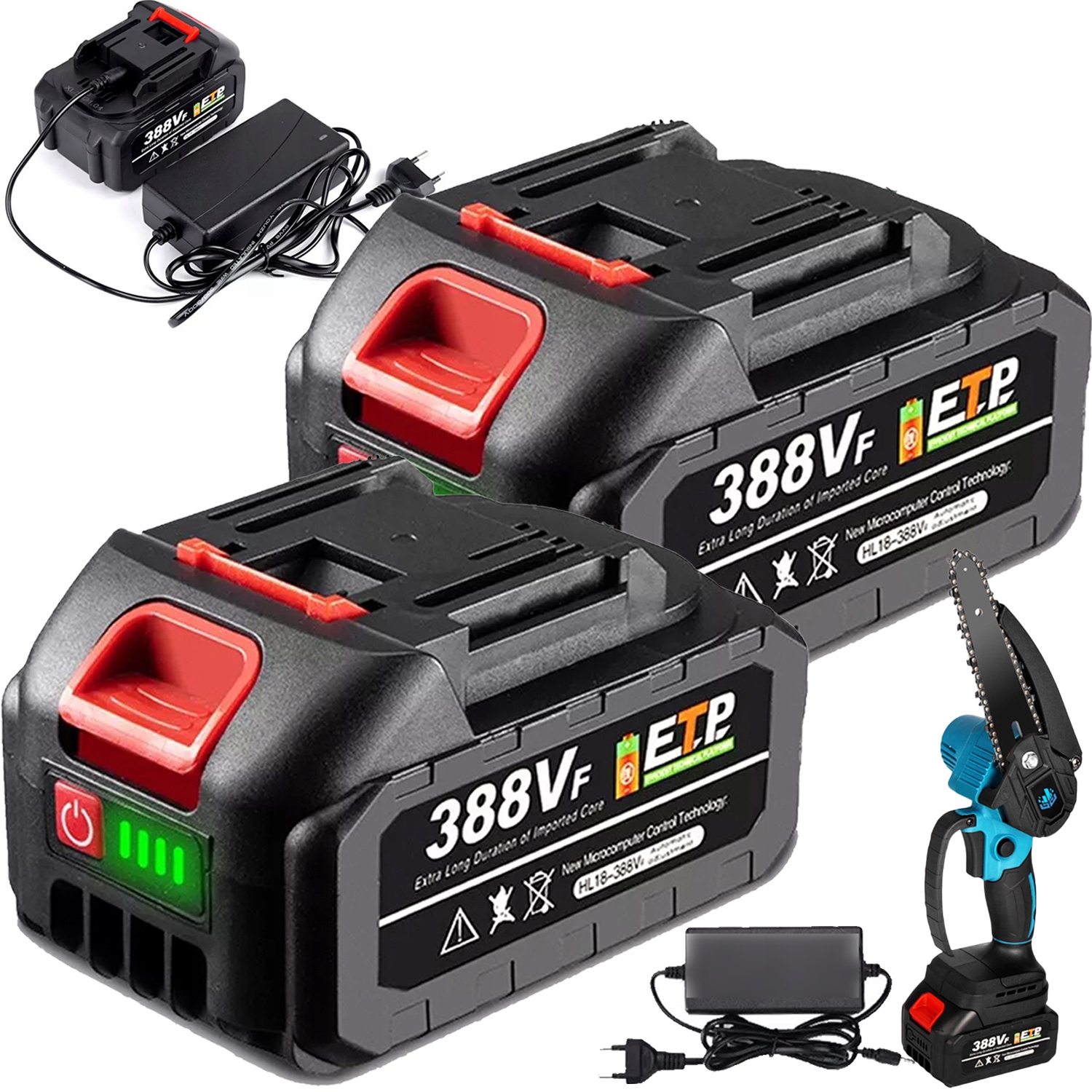 Náhradní Akumulátor 18 V/21 V S Led Vhodný Pro Šavlové Pily