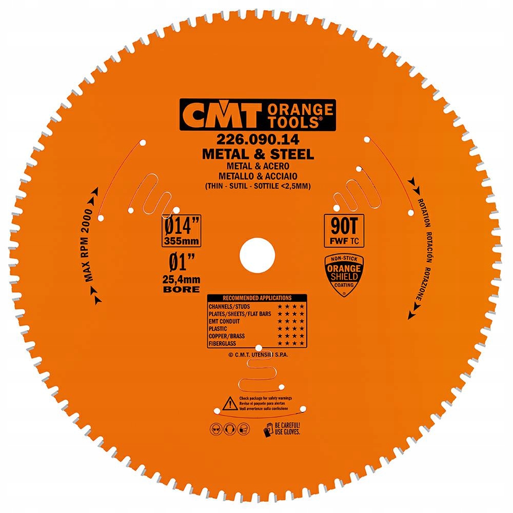 Cmt Pila Hm pro ocel 355x25,4x90Z Ocel Standard