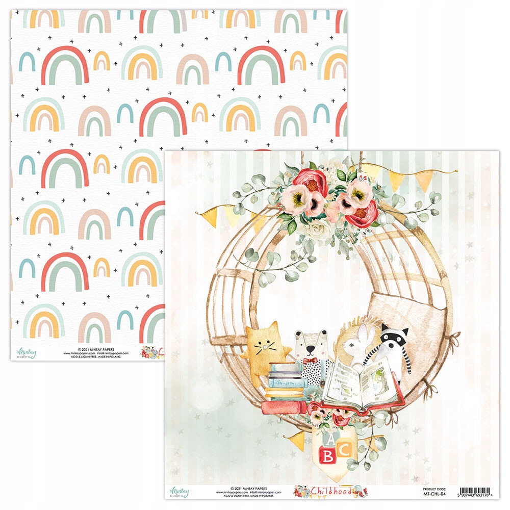 Papier scrapbookingu Mintay Papers Childhood