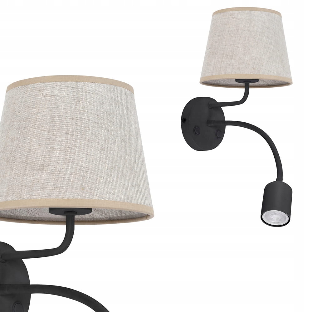 Tk Lighting Kinkiet Maja Nature do sypialni ruchome ramie beżowy klosz 6446