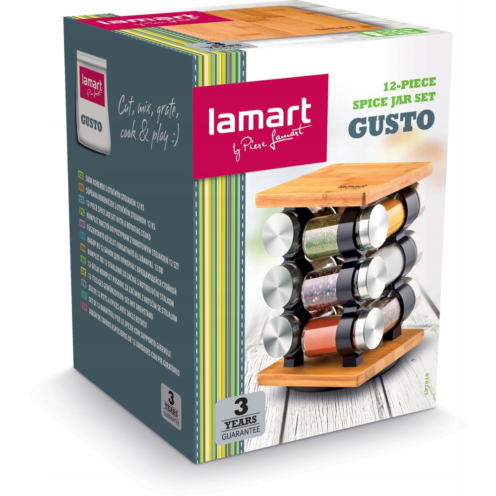 Zestaw do Przypraw Przyprawnik Obrotowy Stojak Marka Lamart