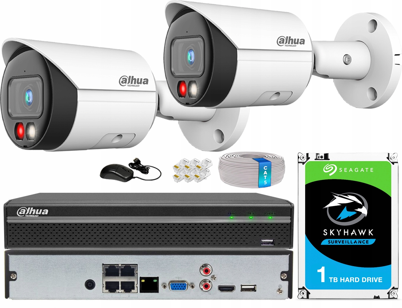 Sada Ip monitorovania Dahua 2x 8Mpx kamera Dual Light záznamník 4ch PoE
