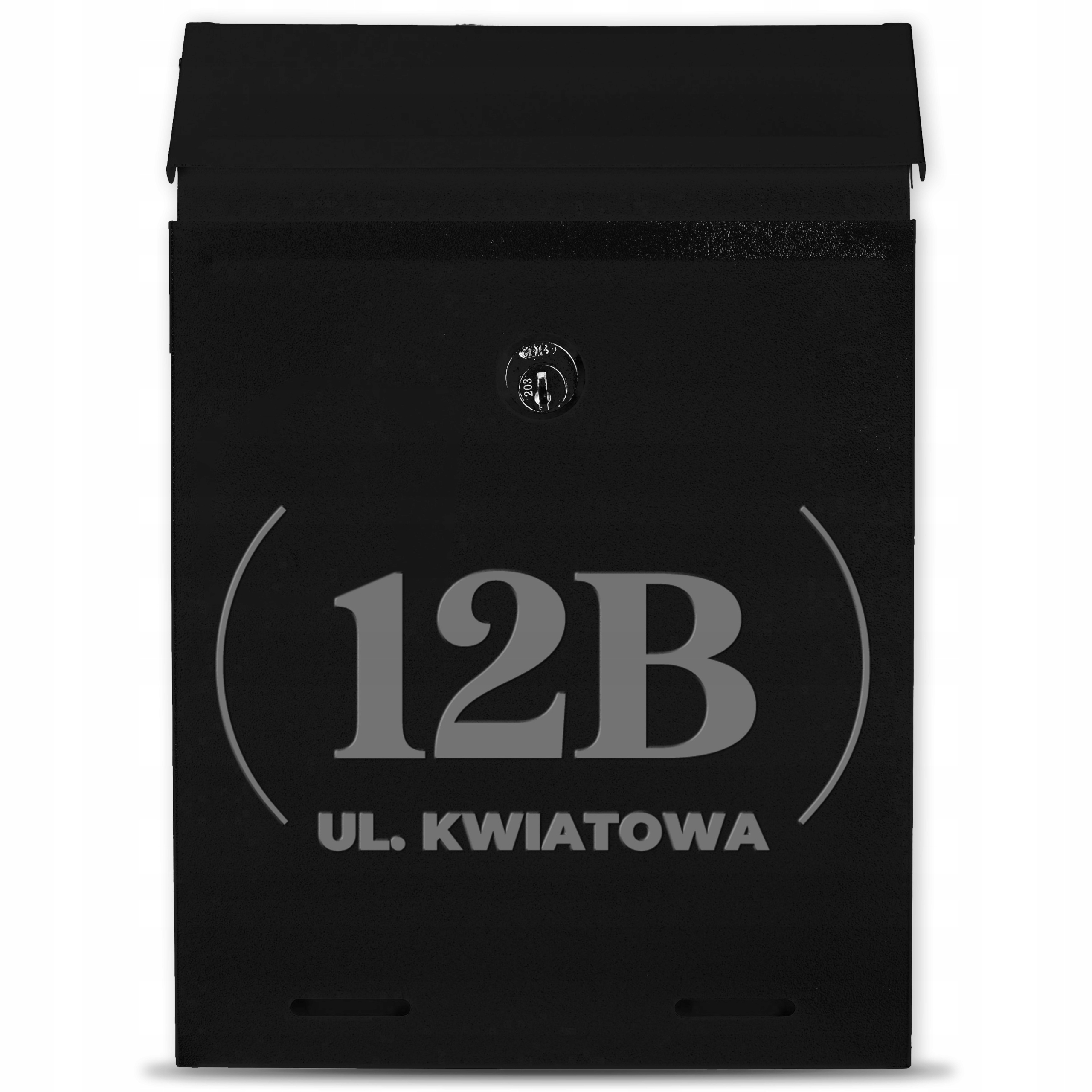 Poštovní Schránka Na Dopisy Kovová C5 Černá, Personalizované Gravírování, Adresa