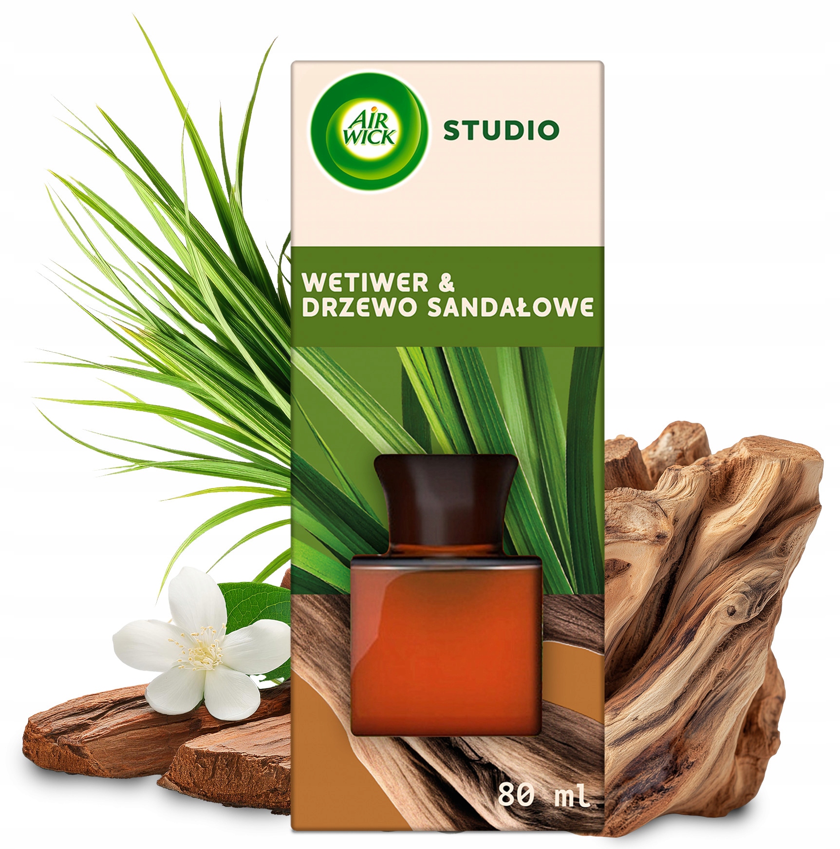 Air Wick Vonné tyčinky Studio Vetiver a Sandálové dřevo 80 ml