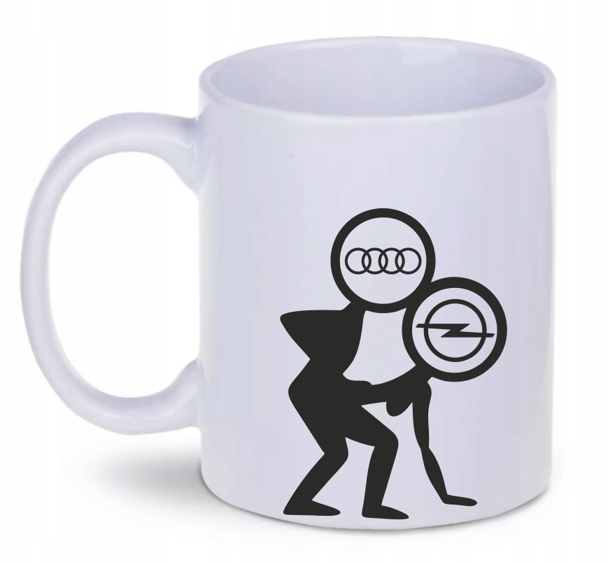 Kubek 330ml biały D194 AUDI VS OPEL