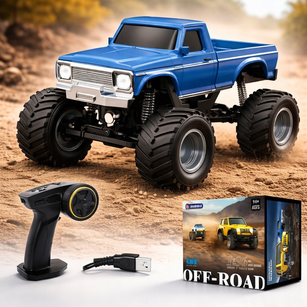 Monster Truck Rc Terenowy 4x4 1:36 Off-Road Pickup Sterowany Pilot Duży