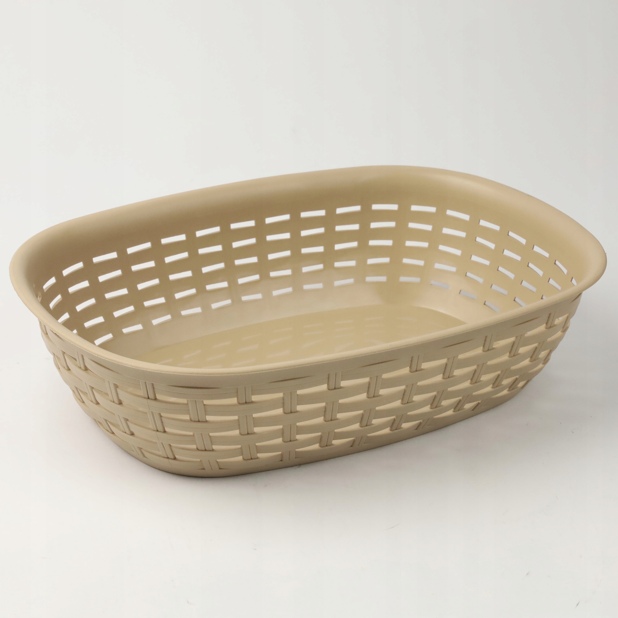 KOSZYK RATAN BEŻOWY NA PIECZYWO OWOCE POJEMNIK ORGANIZER DO PRZECHOWYWANIA