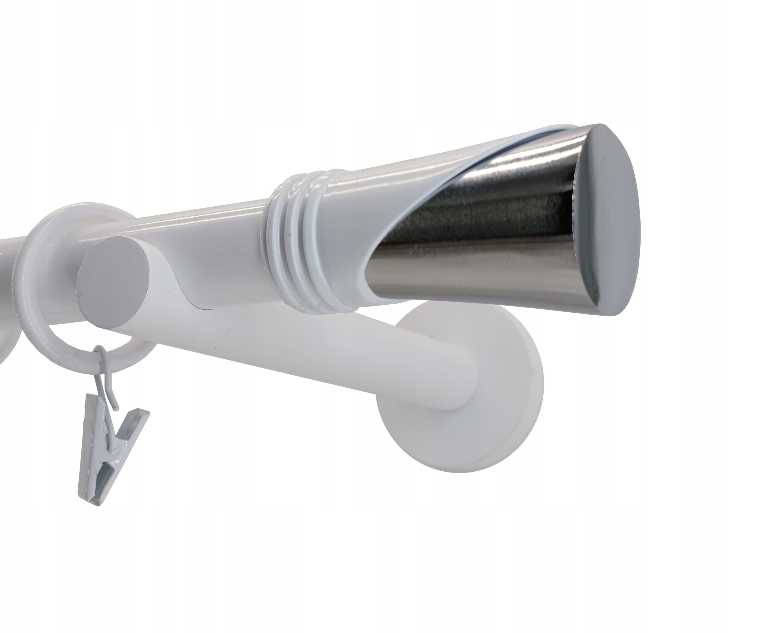 KARNISZ METAL NOWOCZESNY 19mm BIAŁY 140cm VEGA Długość drążka 140 cm