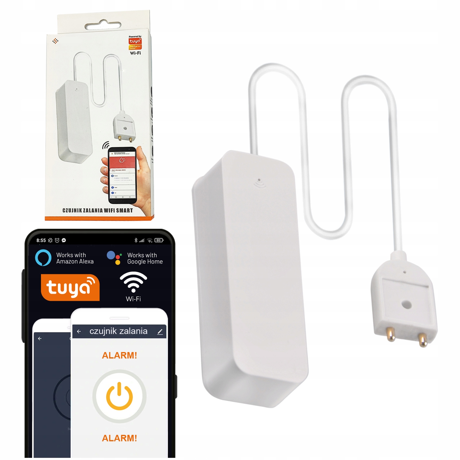 

Czujnik Zalania Sensor Wyciek Wody WiFi Tuya Smart