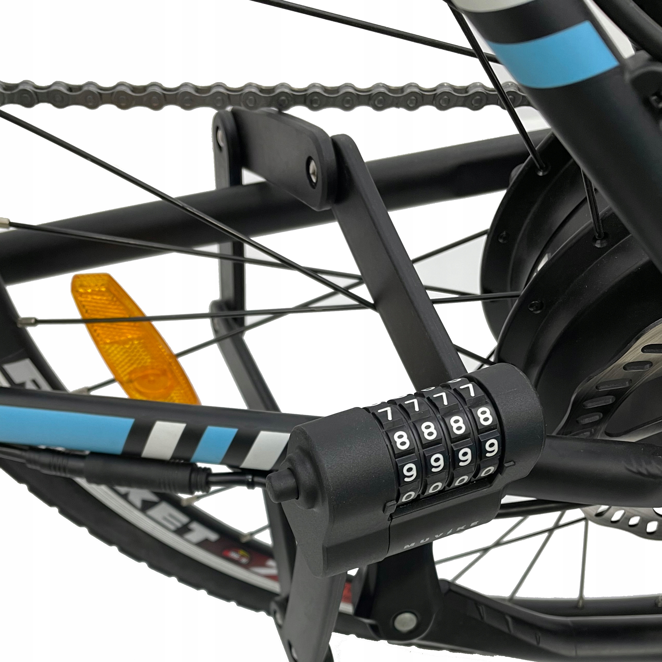 ZAPIĘCIE ROWEROWE SKŁADANE ZAPIĘCIE DO ROWERU MUVIKE FOLD 800/8C SZYFR 85cm Waga 970 g