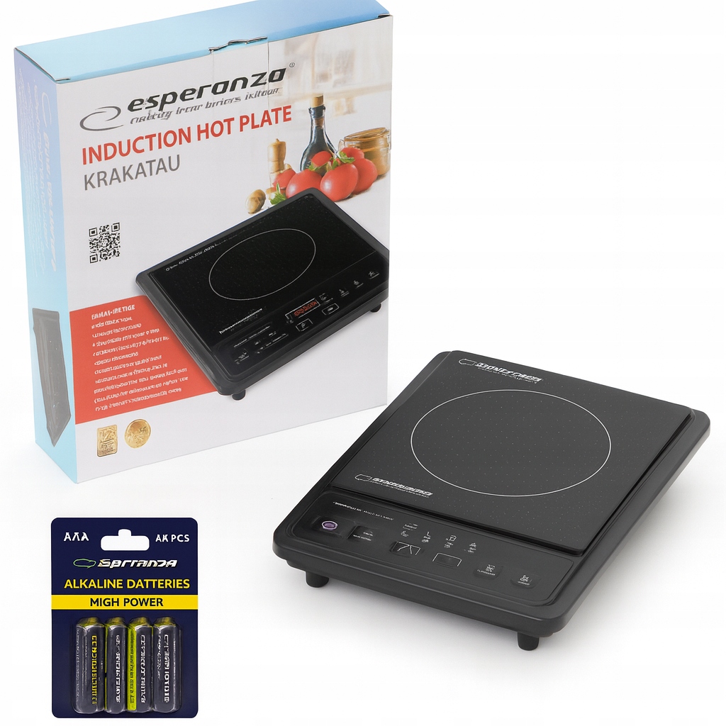 Kuchenka indukcyjna Esperanza Krakatau 1-palnikowa 2000W Baterie