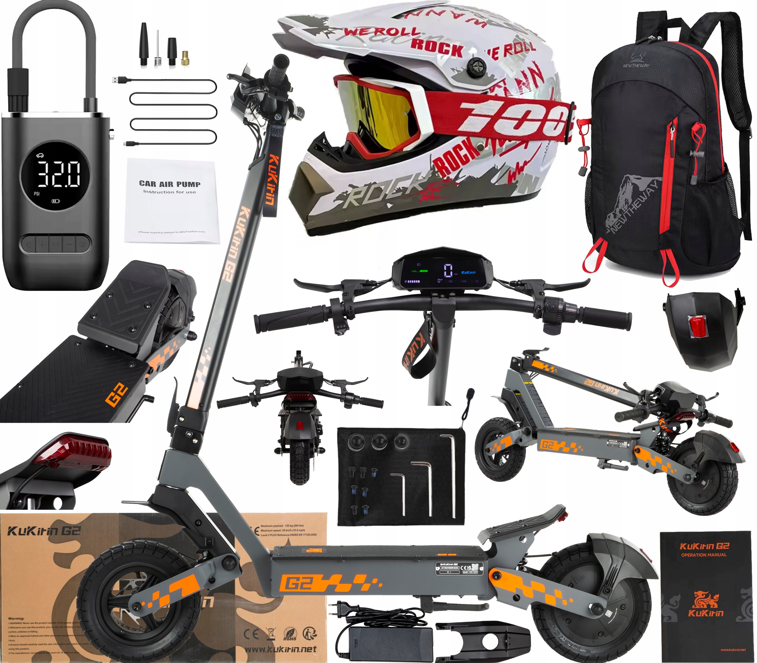 2026 KuKirin G2 Pojazd elektryczne 800W 48V 15Ah 45KM/H Terenowy +Prezent