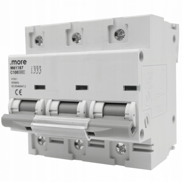 Nadproudový spínač 10kA 3P Curve C 100A IP20 na Din lištu Ecolight