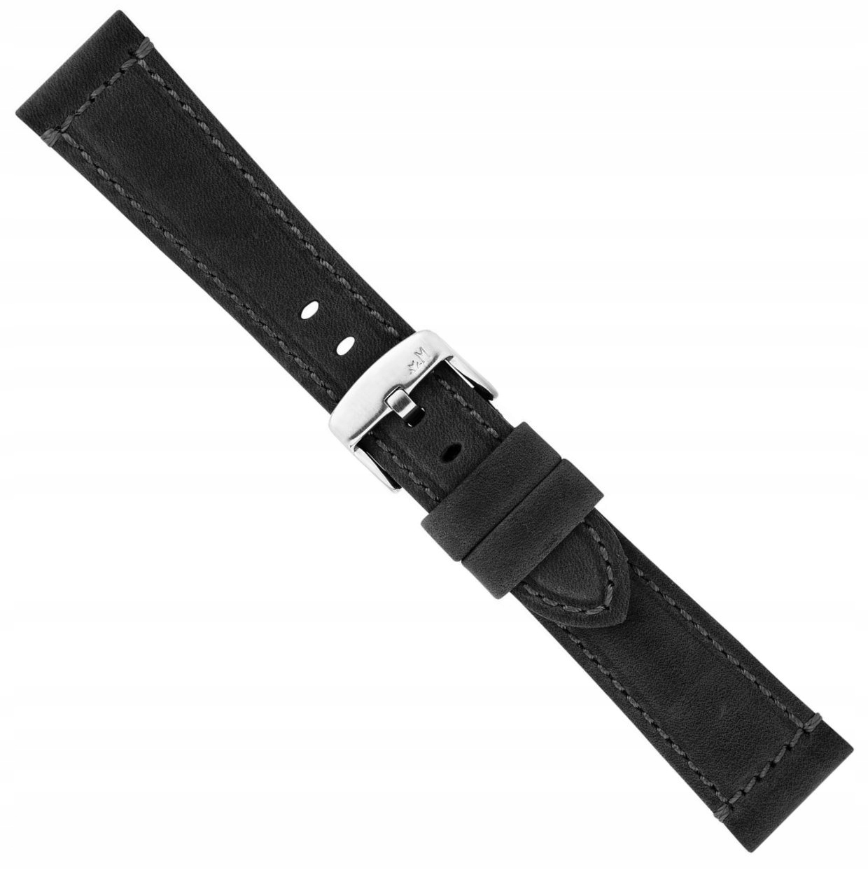 Černý Kožený Měkký Italský Řemínek Pro Hodinky Morellato 22 mm X6121 Nubuk
