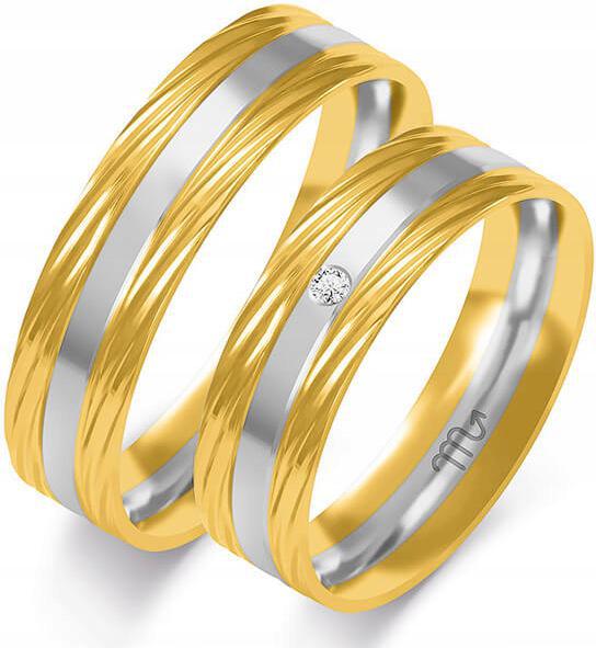 Zlatý svatba prsten pro pár 14K 585, rok výroby 11 12 13, originální dámský
