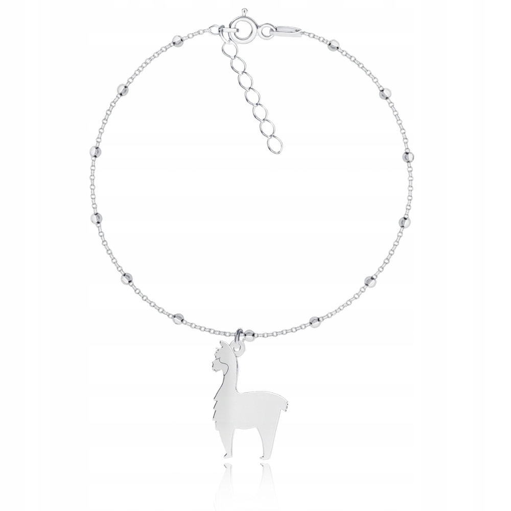 Alpaka lama stříbrný kuličkový náramek stříbro 925