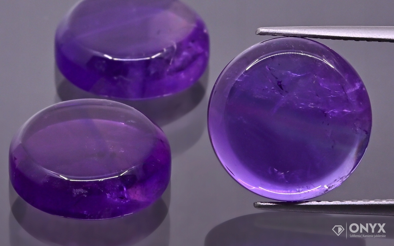 Ametyst mělký kulatý fi 16 mm