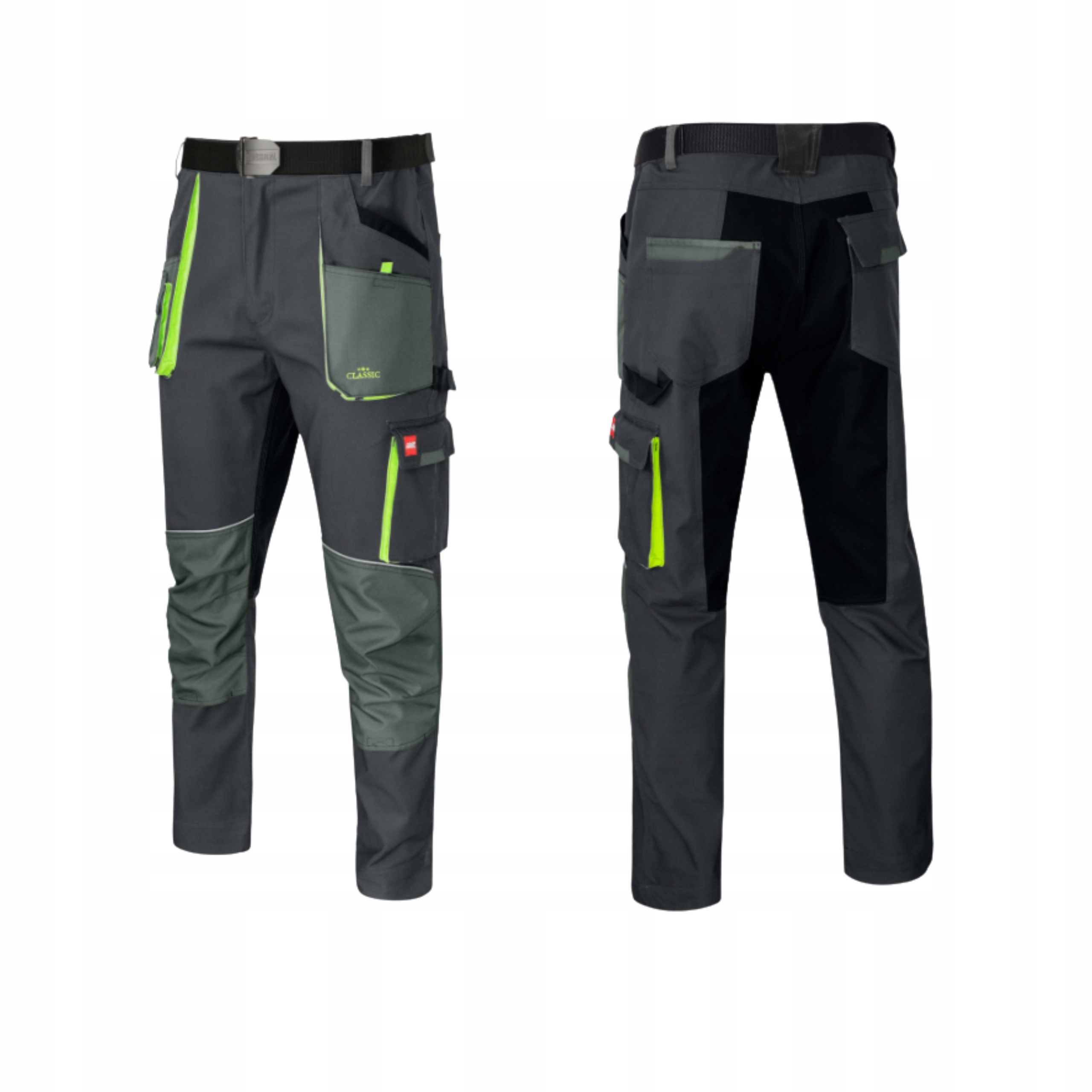 Spodnie robocze męskie do pasa ochronne do pracy ze strechem rozmiar 52