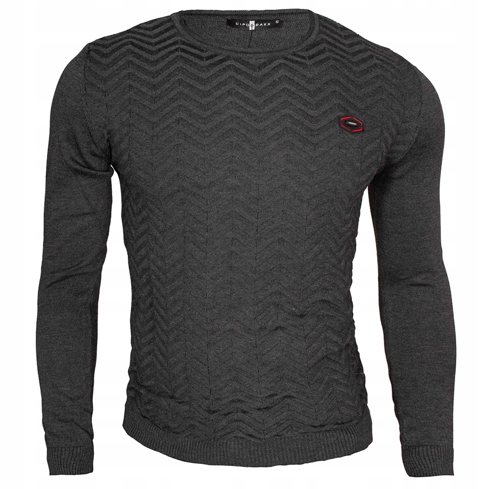 Cipo Baxx Pánský svetr, jemný střih Slim Dárek