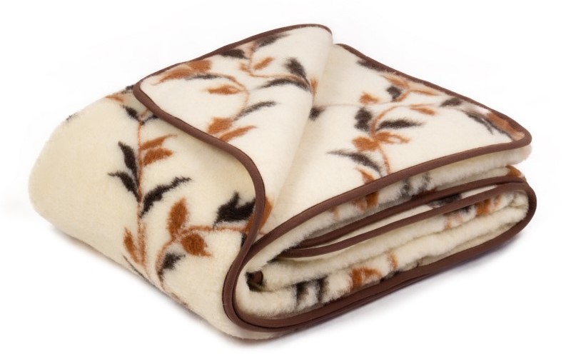 Vlněná deka Mena Hnědá 220X200 Merino 100% Vlna 200X220 Woolmark Kampol