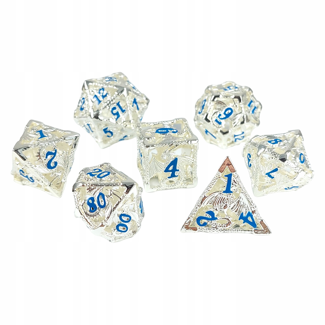 SIEDEM ŚWIATÓW ZESTAW 7 METALOWYCH KOŚCI RPG