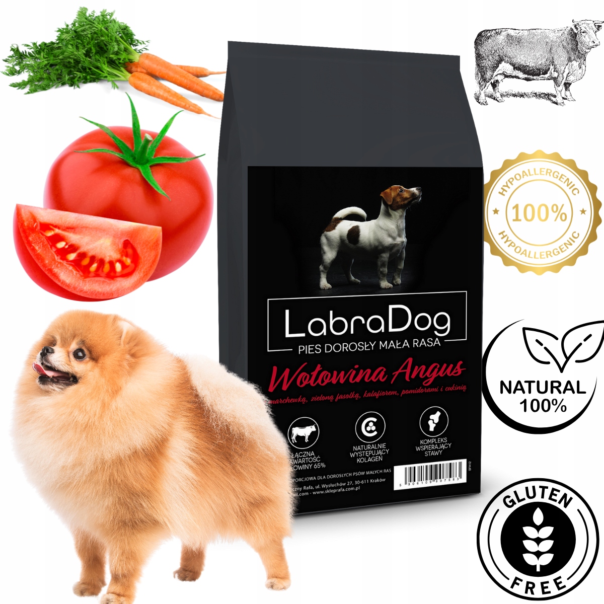 Levně LabraDog Superfood Premium Hovězí Angus pro Pomeraniana na alergii 2kg