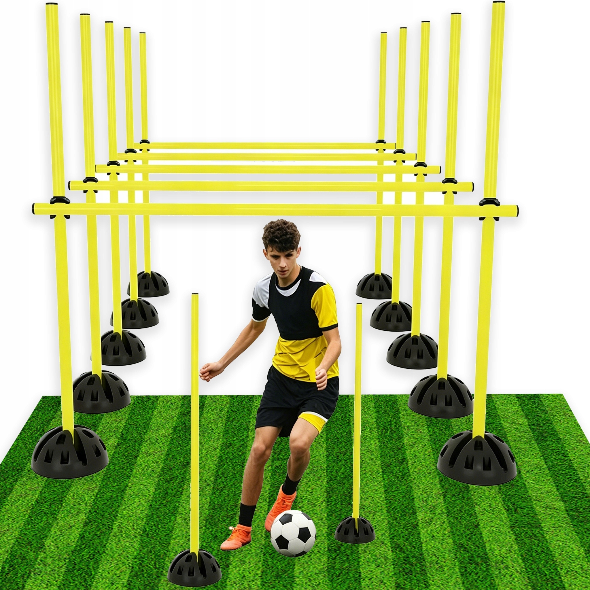 Fotbalový Set Sada Tréninkových Plotů Samovstávající Teleskopická Lehká
