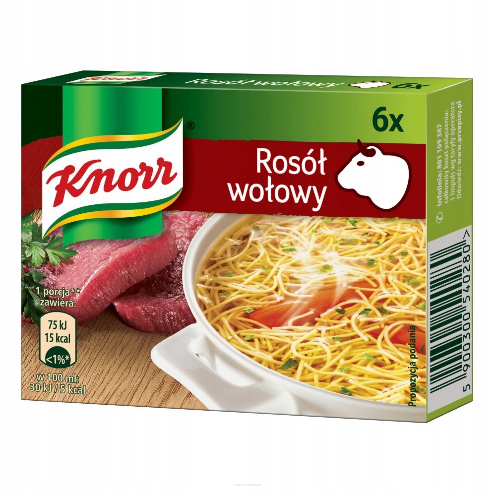 

Knorr Rosół wołowy 6x10g