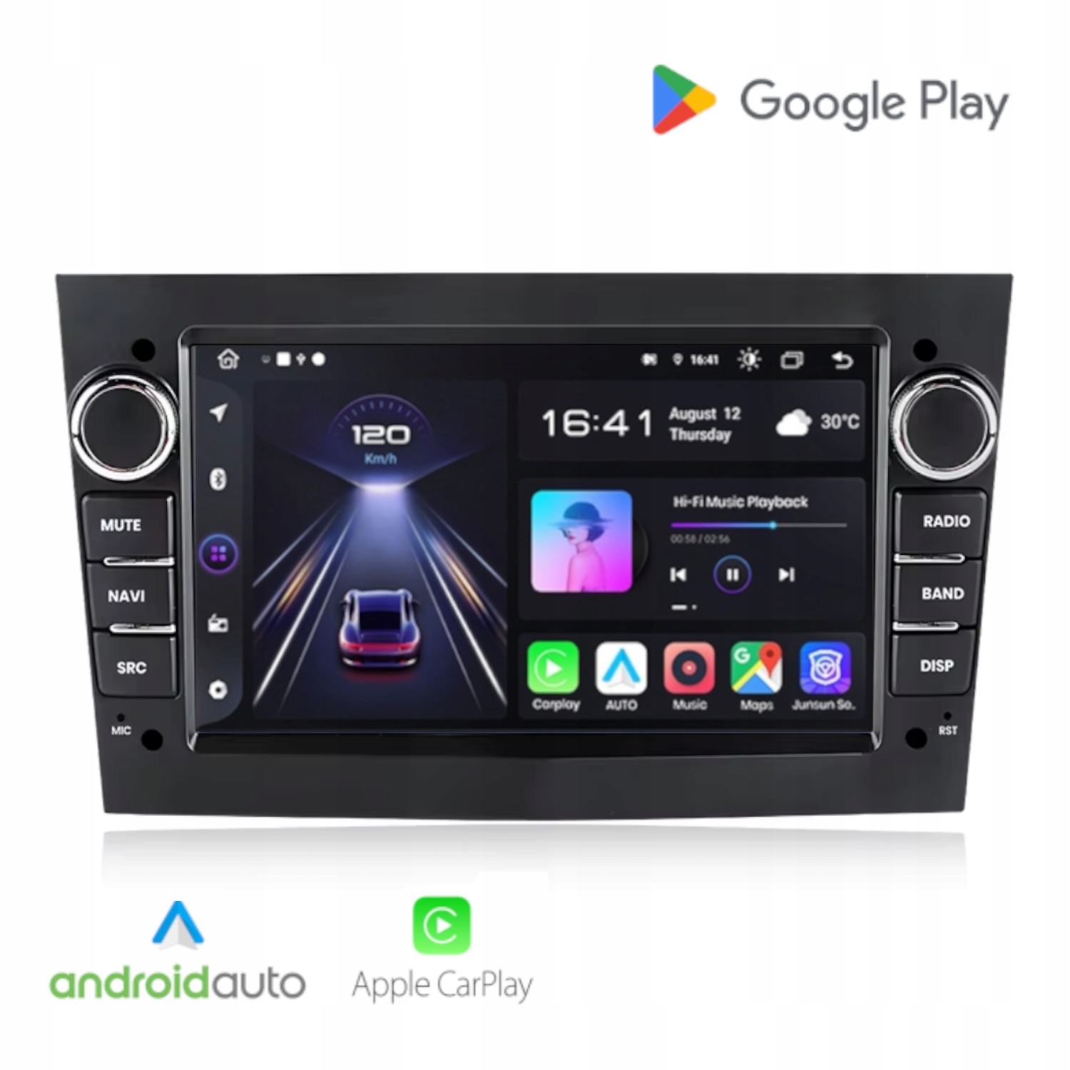 Android rádio pro Opel Android Auto Carplay Wi-Fi Sim Černé