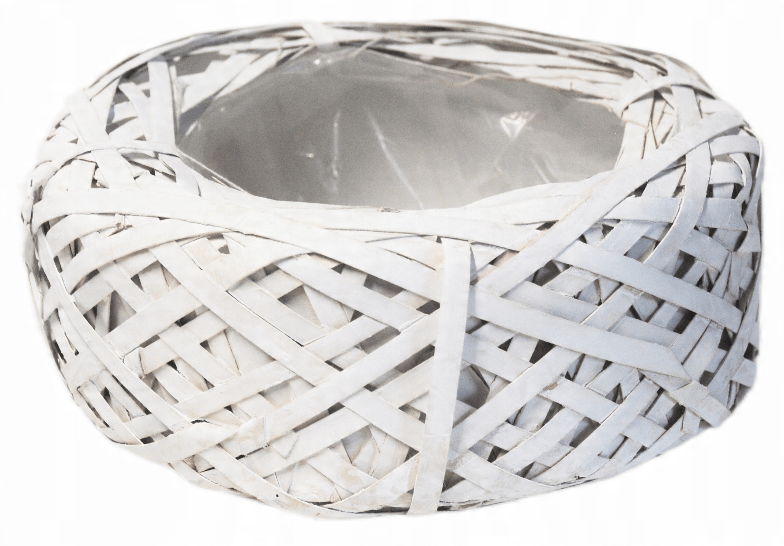 

Osłonka Wiklinowa Doniczka Wysoki Beret Biały 25CM