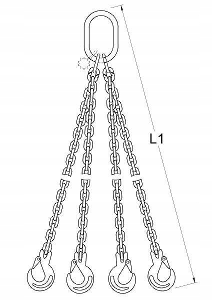 ZAWIESIE ZAWIESIA ŁAŃCUCHOWE 2C 2,8T 3M ATEST CE Udźwig 2800 kg