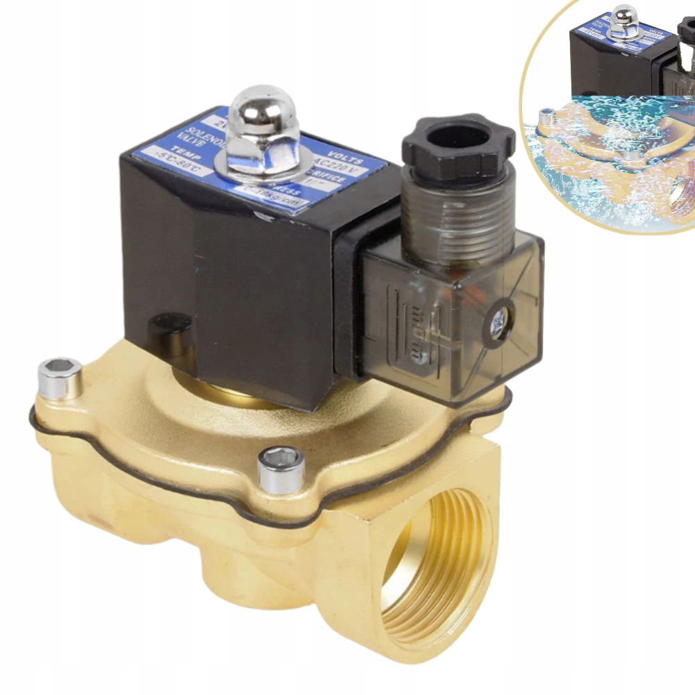 G1" Mosazný Elektromagnetický Ventil 220V