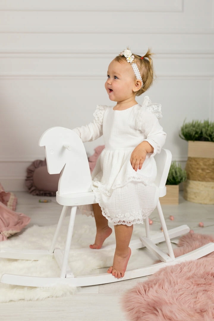 Muślinowa Sukienka do chrztu Blanka 74 Płeć Dziewczynki