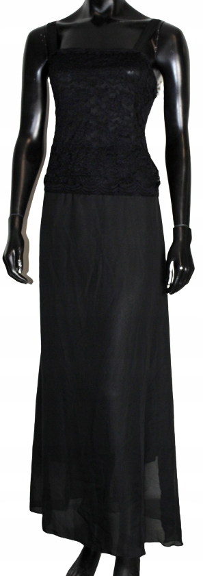 Czarna sukienka koronka maxi XL 42