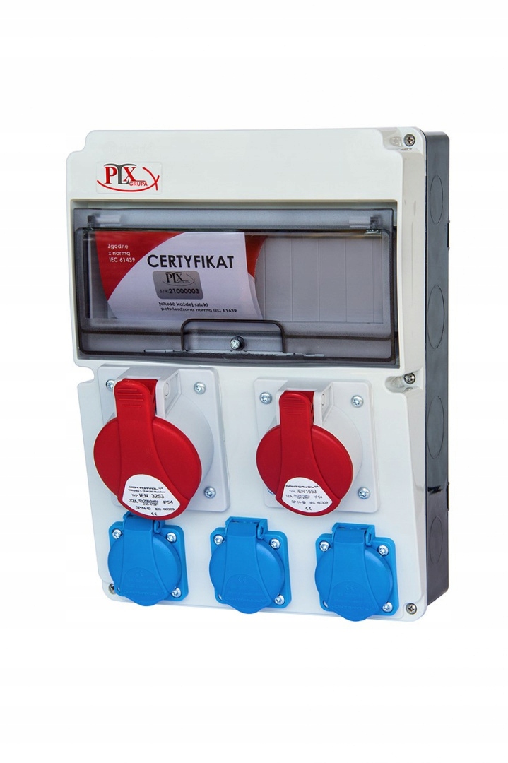 Stavební rozvaděč 1x32A/5 1x16A/5 3x230V IP54 bez ochrany