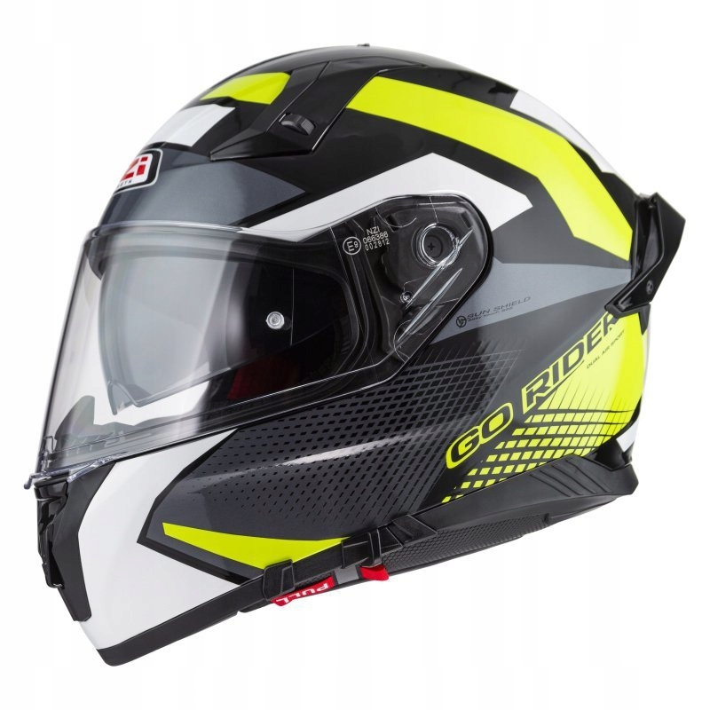 Motocyklová Prilba Nzi Go Rider Stream Duo Quadri Black Grey Yellow L